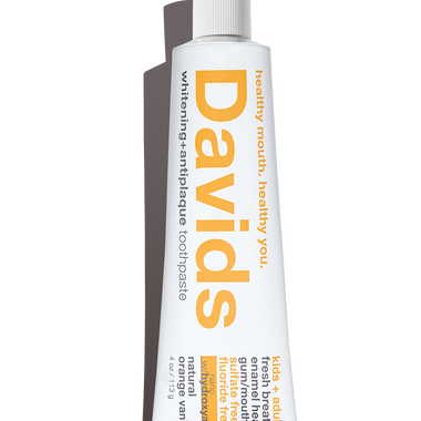 Davids kids + adults nano-hydroxyapatite premium toothpaste / orange vanilla