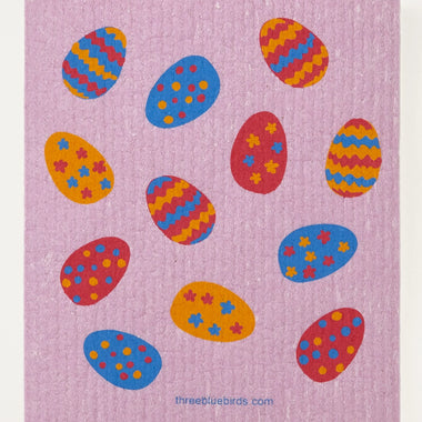 Easter Eggs on Rose Swedish Dish Cloth
