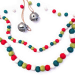 North Pole Holiday Eco Wool Garland Ornament - Christmas L - 48 beads/17ft (1" beads)