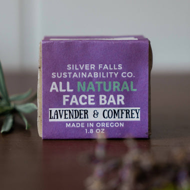 Activated Charcoal and Mint Face Bar Soap: Wrapped / Lavender and Comfrey