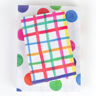 Jumbo Plaid/ Dot • DOUBLE-SIDED PARTY ECO WRAPPING PAPER