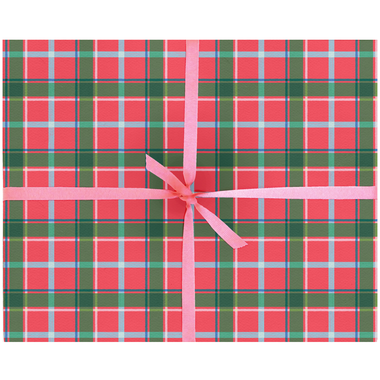 Festive Plaid Gift Wrap - Single Sheet