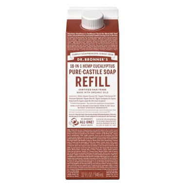 Dr. Bronner's 18-in 1 Castile Soap Refill Carton - 32 oz. Eucalyptus