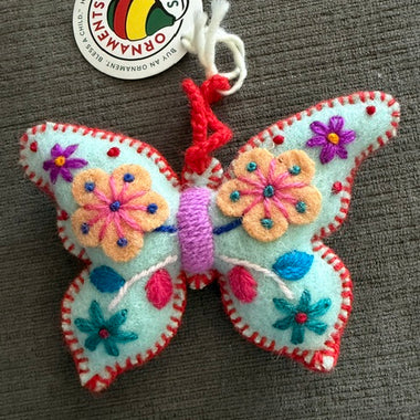 Colorful Butterfly Ornaments - Light Blue