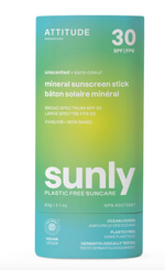 Attitude Sunly Unscented SPF 30 Mineral Sunscreen Stick 2.1 oz