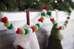North Pole Holiday Eco Wool Garland Ornament - Christmas L - 48 beads/17ft (1" beads)