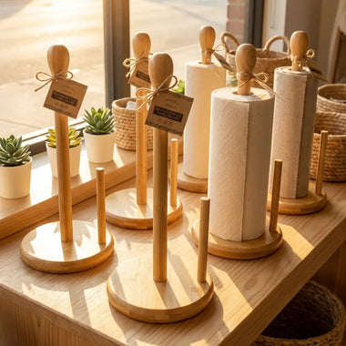 Bamboo Kitchen Paper Towel Holder