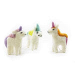 Rainbow Unicorn Holiday Eco Wool Ornaments