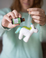 Rainbow Unicorn Holiday Eco Wool Ornaments