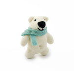 Happy Bear Holiday Eco Wool Ornament - Blue