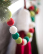 North Pole Holiday Eco Wool Garland Ornament - Christmas L - 48 beads/17ft (1" beads)