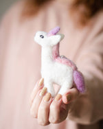 Rainbow Unicorn Holiday Eco Wool Ornaments