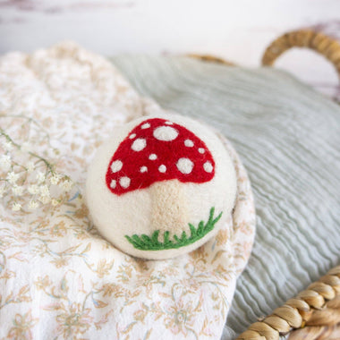 White Mushroom Dryer Ball - Individual