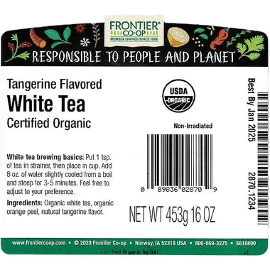 Frontier Co-op Tangerine-Flavored White Tea with Fruit, Organic 1 lb.