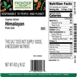 Frontier Himalayan Pink Salt, Coarse - 1 lb. bag