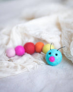 RAINBOW Caterpillar Eco Wool Pet Toys (rainbow colors)