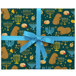 Capybara Hanukkah Gift Wrap - Single Sheet