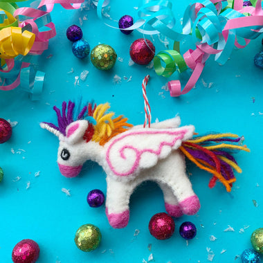 Unicorn Felt Wool Christmas Ornament