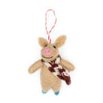 Happy Piggy Holiday Eco Wool Ornament