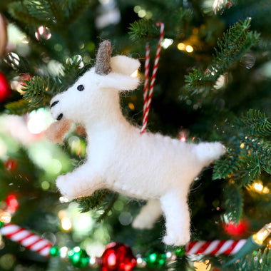 Goat Felt Wool Christmas Ornament