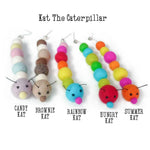 RAINBOW Caterpillar Eco Wool Pet Toys (rainbow colors)
