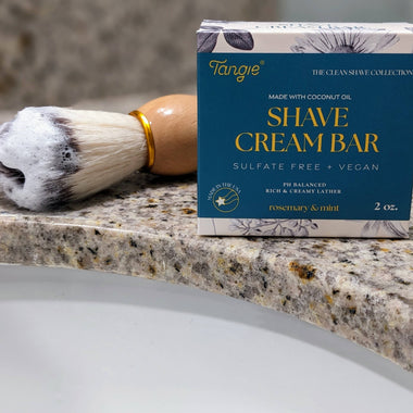 Tangie Shave Cream Bar – Zero Waste for Face & Body (Rosemary Mint)