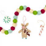 Happy Piggy Holiday Eco Wool Ornament