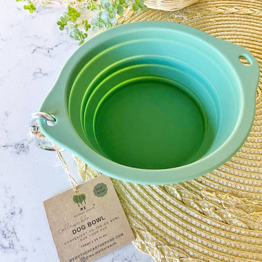 Collapsible Silicone Dog Bowl - Green