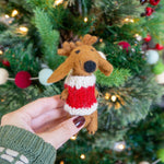 Felt Wool Dog Eco Ornament - Max the Dachshund