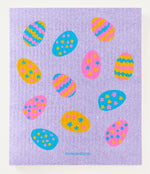 Easter Eggs on Purple Swedish Dish Cloth