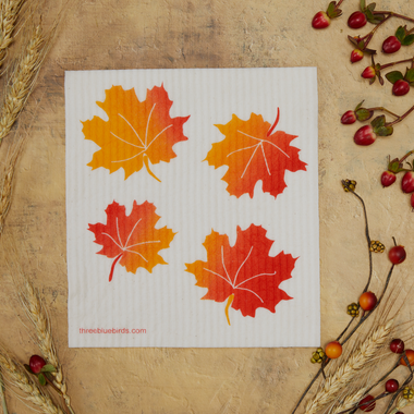 Maple Leaves Swedish Dishcloth