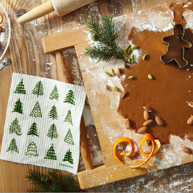 Woodland Trees Swedish Dishcloth