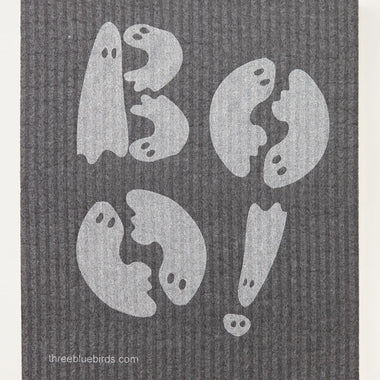 Boo! On Graphite Swedish Dishcloth