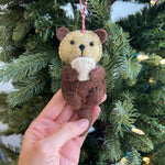 Otter Felt Wool Christmas Ornament 