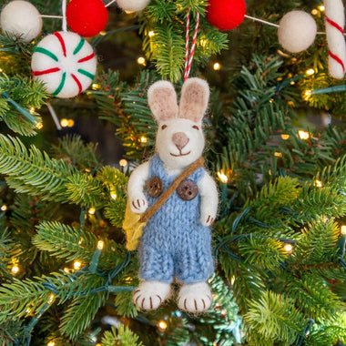 Felt Wool Bunny Eco Ornament - Bean Jumper Bunny