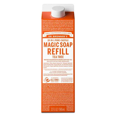 Dr. Bronner's 18-in 1 Castile Soap Refill Carton - 32 oz. Tea Tree