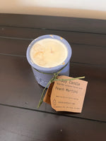 Soy candle - in Recycled Yogurt pot - Peach Martini with Rose Quartz