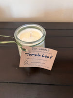 Soy candle - in Recycled Yogurt pot - Tomato Leaf