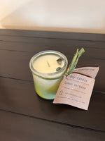 Soy candle - in Recycled Yogurt pot - Lemon Verbena with Aventurine