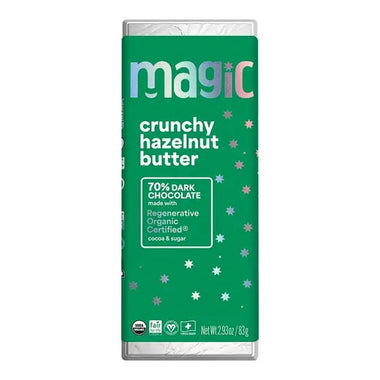 Magic Chocolate Crunchy Hazelnut Butter Dark Chocolate Bar 2.93 oz.