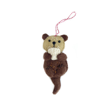 Otter Felt Wool Christmas Ornament 