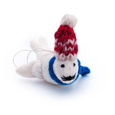 Seal and Walrus Holiday Eco Wool Ornaments