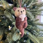 Otter Felt Wool Christmas Ornament 