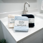 Washcloths: Cotton Chenille - 4 Count Set - Black
