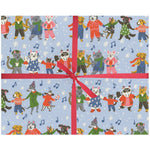 Caroling Cats & Dogs Gift Wrap - Single Sheet