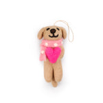 Valentine's Dog Felt Wool Ornament - Riley