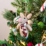 Happy Piggy Holiday Eco Wool Ornament
