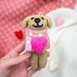 Valentine's Dog Felt Wool Ornament - Riley