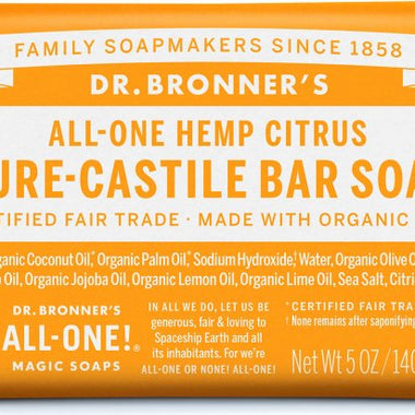 Dr Bronners Pure Castile Bar Soap - Citrus
