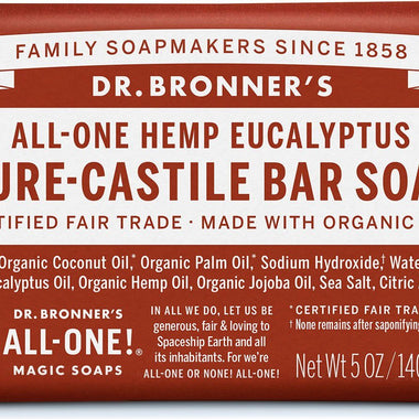 Dr Bronners Pure Castile Bar Soap - Eucalyptus